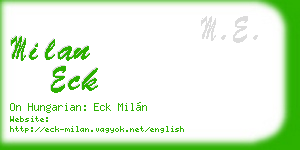milan eck business card